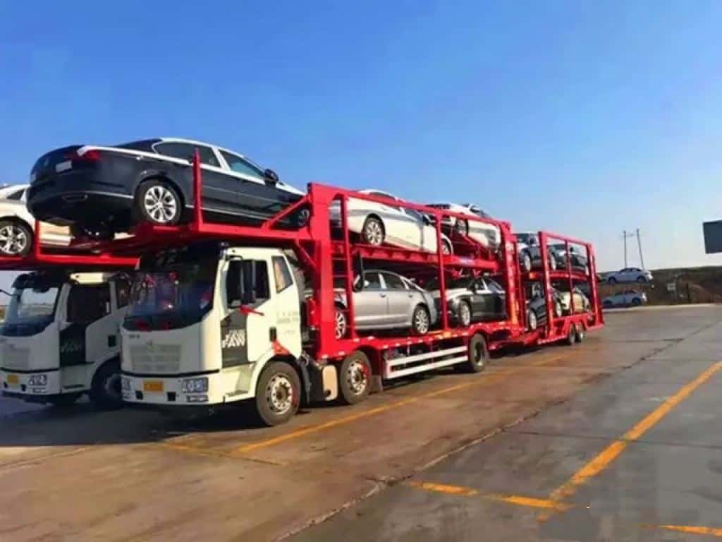 Car carrier truck loaded with vehicles